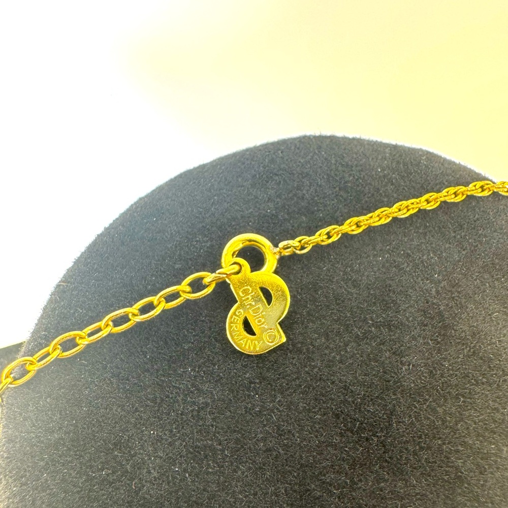 Christian Dior CD Logo Pendant Necklace 1970s–80s Germany Vintage Rope Chain - Picture 10 of 13